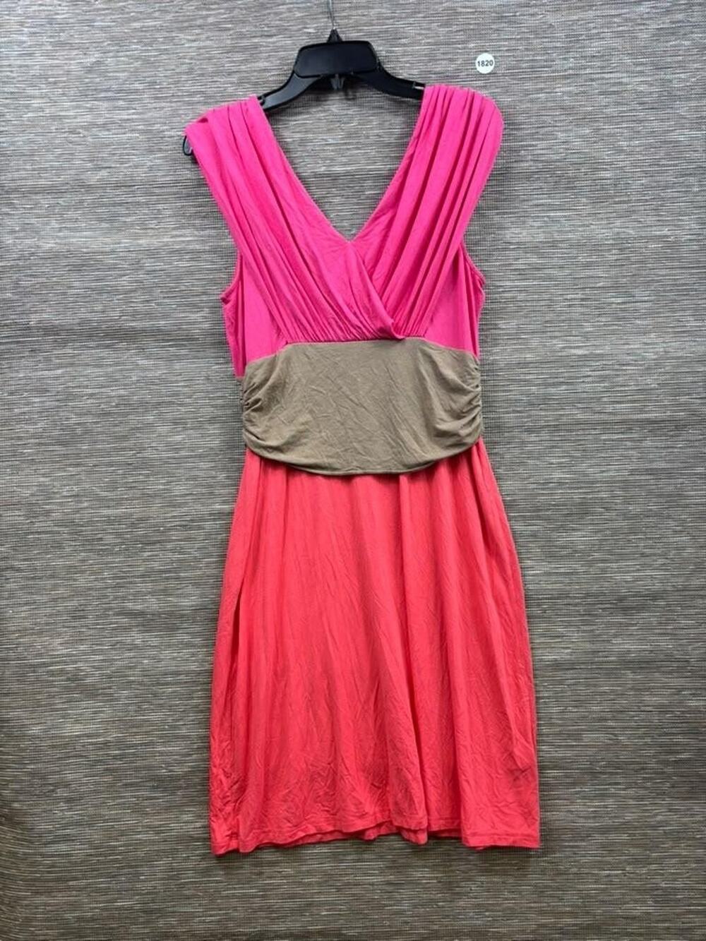 Tommy Bahama Sundress Womens Medium Colorblock Pink Coral V-Neck Jersey Stretch
